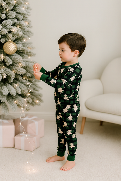 Holiday Plaid Trees 2 piece PJ's