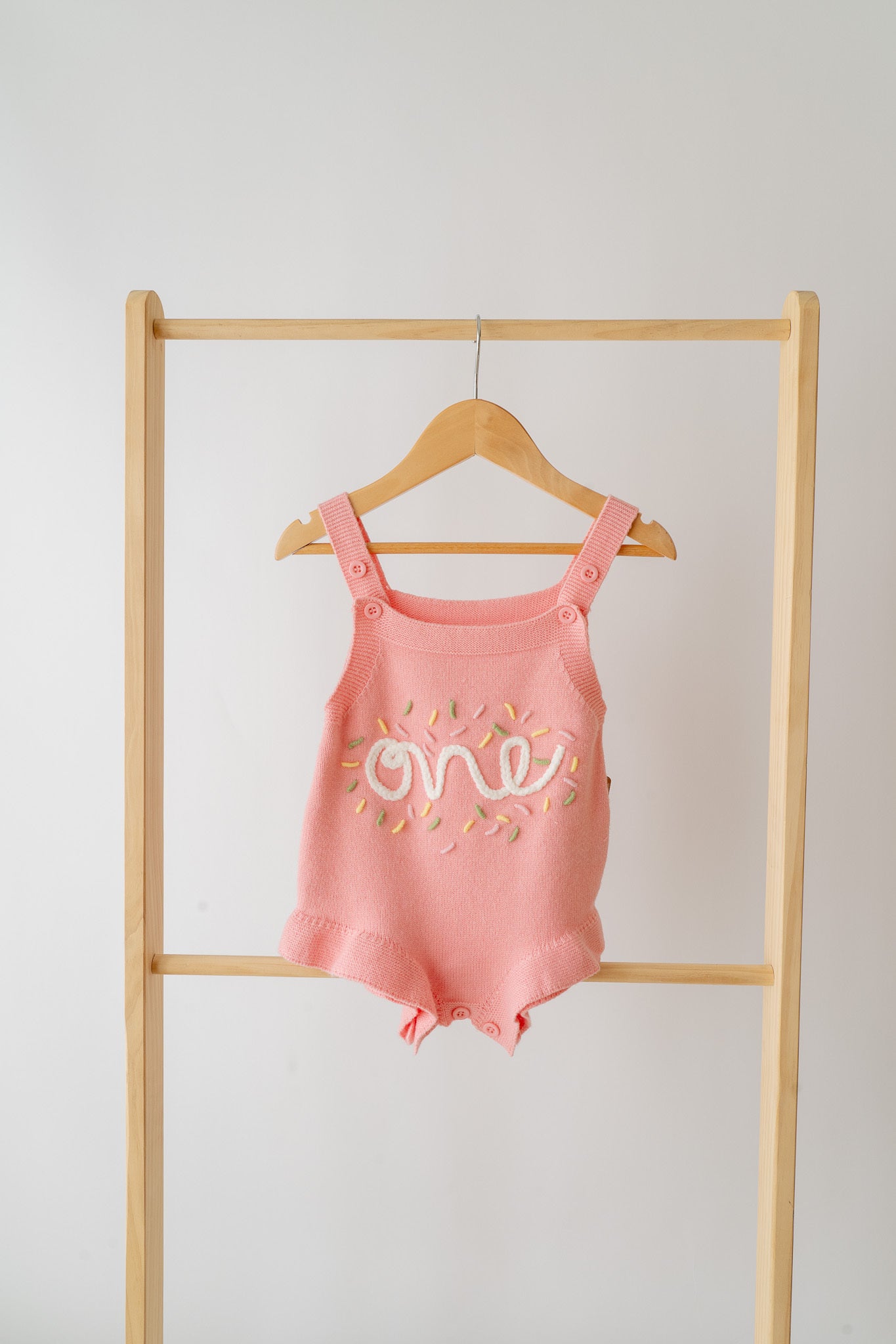 Pink Birthday ‘One’ Knit Bubble Romper