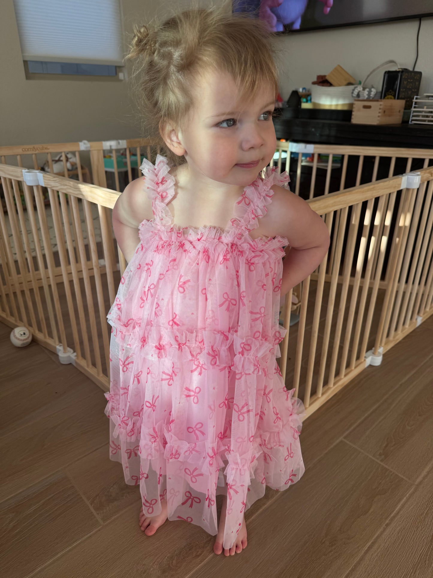Pink Tulle Bow Dress