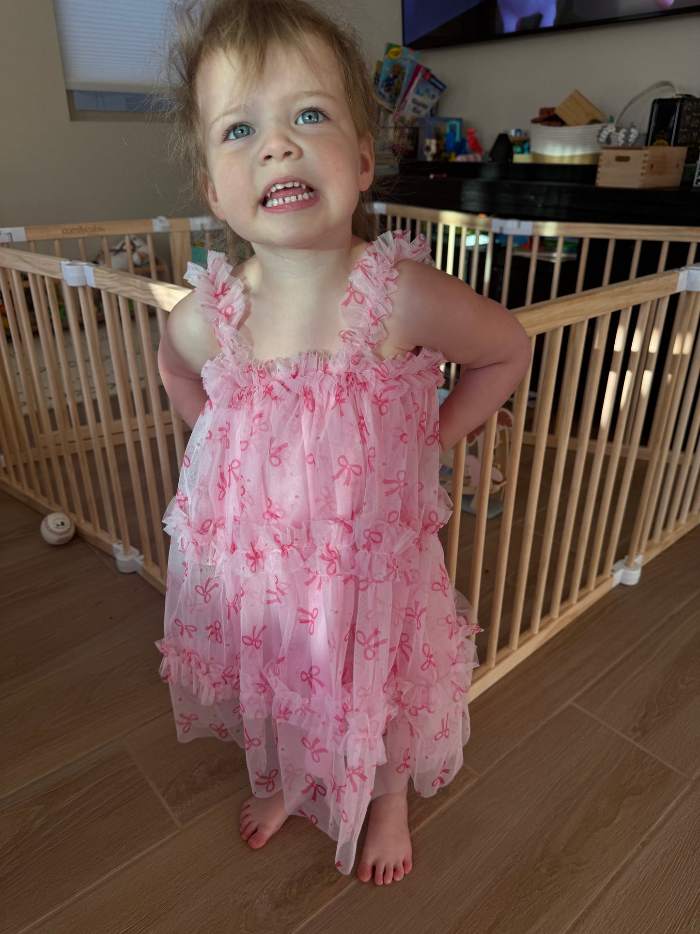 Pink Tulle Bow Dress