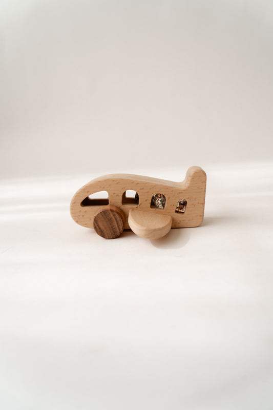 Mini natural wood airplane