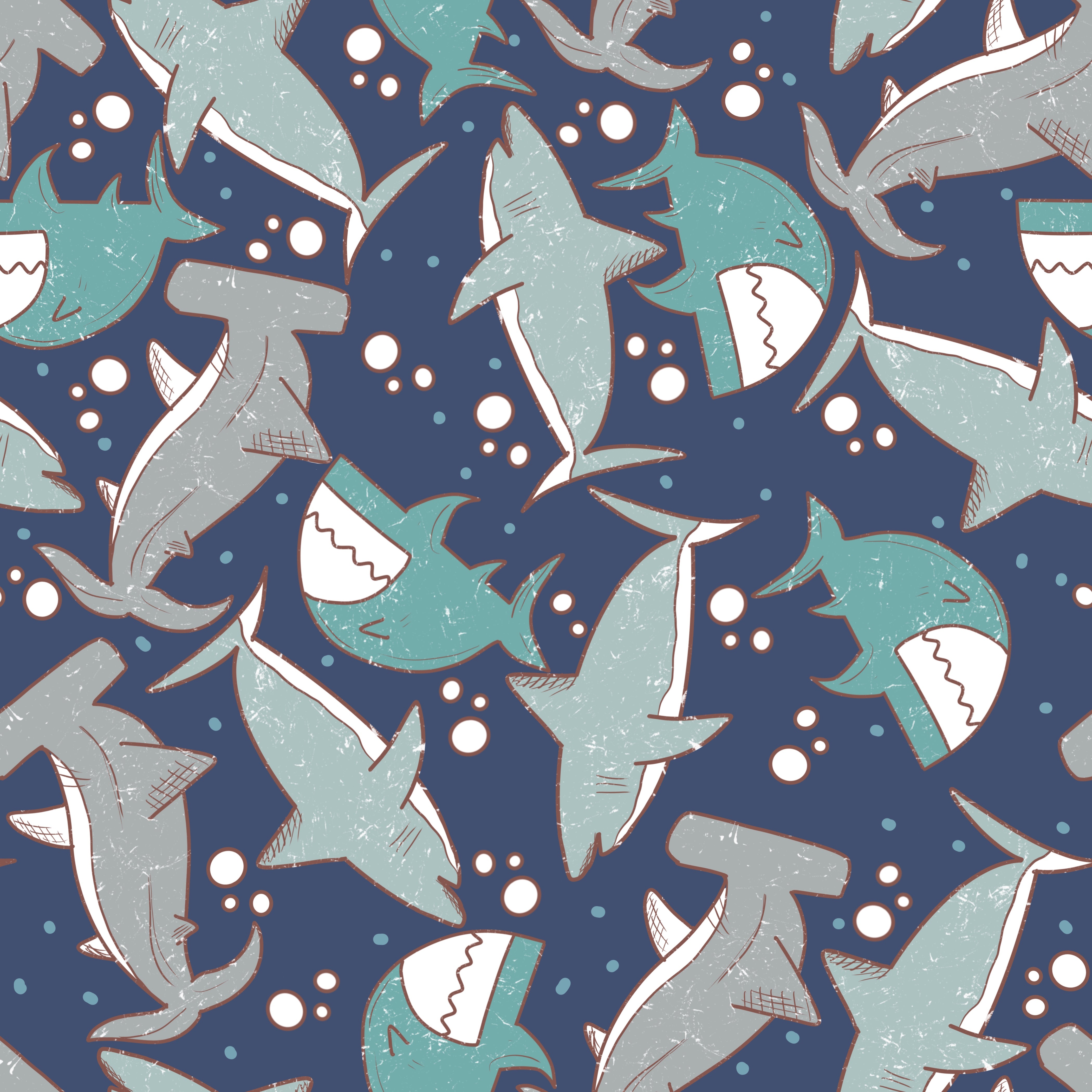 Print Swatch - Sharks