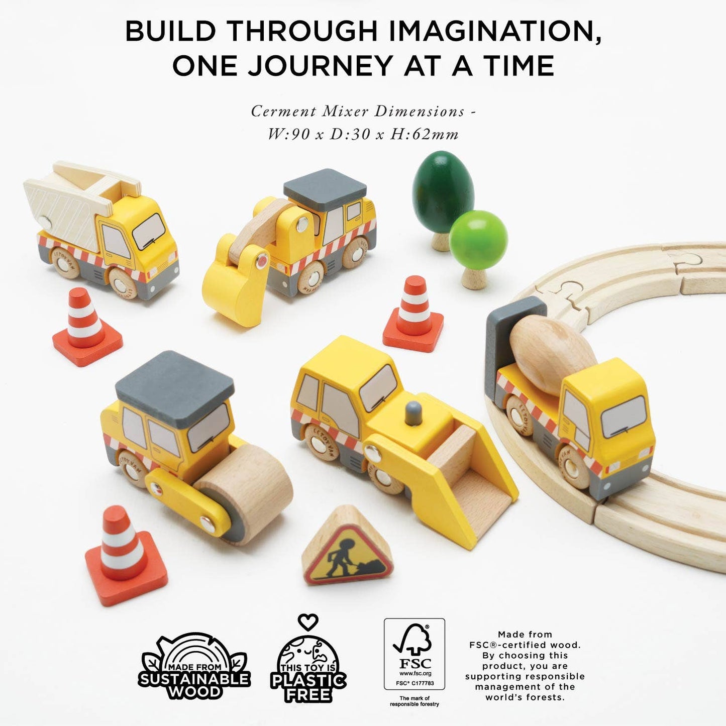 Wooden Construction Vehicle Toys