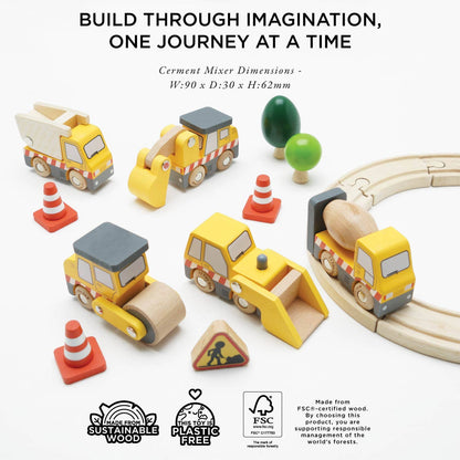 Wooden Construction Vehicle Toys