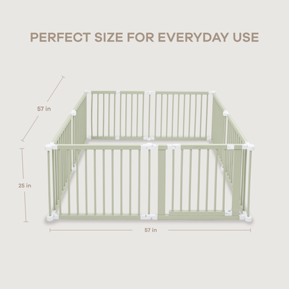 Comfy Cubs Baby Gate Playpen - Natural Pine Wooden Foldable Playpen